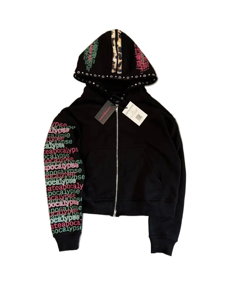 

Eyehategarment Hoodie Hip Hop Zip Up Hoodie Harajuku Fashion Leopard Print Loose Hoodie Mens Clothing Casual Jacket Streetwear