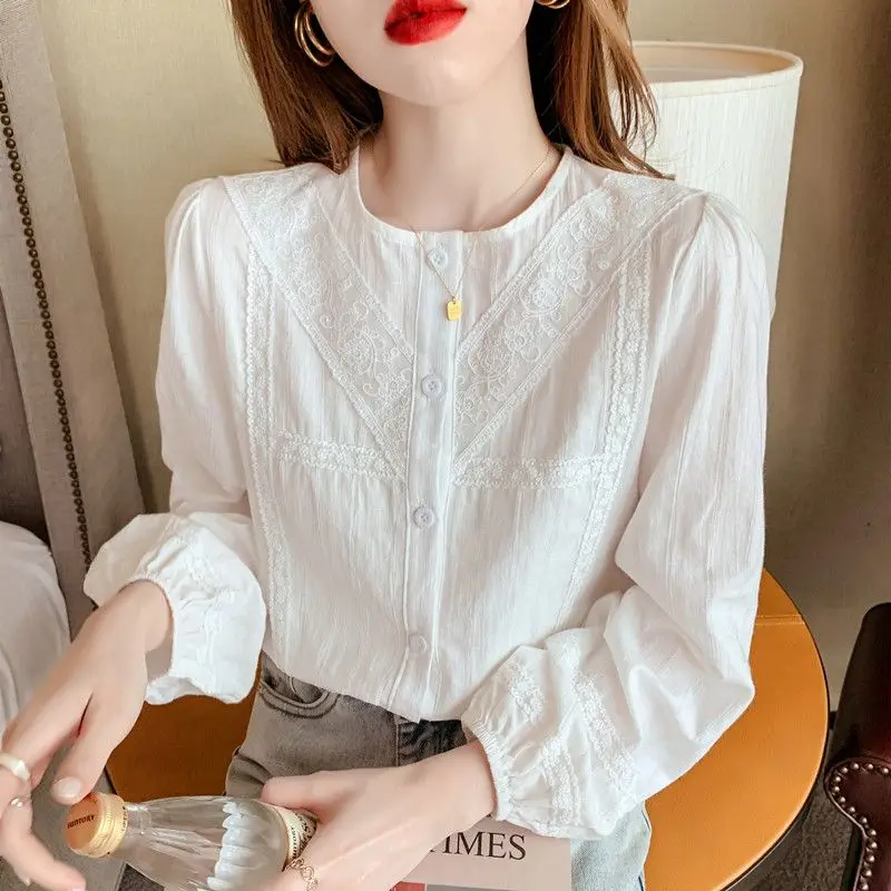 2024 Spring and Autumn New Elegant Women\'s Shirt Long-sleeved Base Shirt Women\'s Loose Chiffon Shirt Inner and Outer Blouse