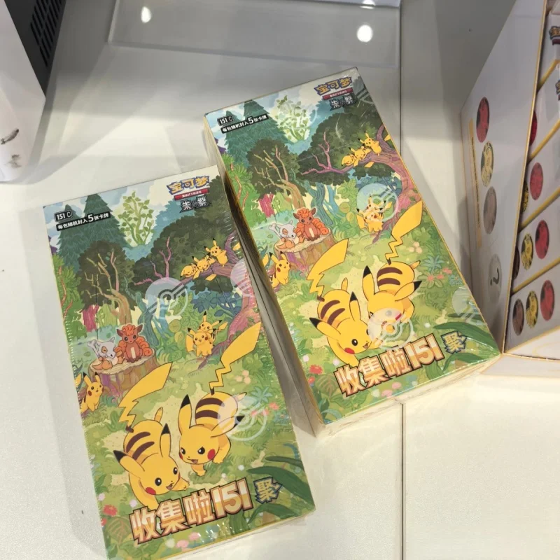 Nueva llegada Original Pokes juego de cartas comerciales Ptcg recogido 151 Vol.4 Ju Booster Pack 151 moneda versión china tarjeta coleccionable
