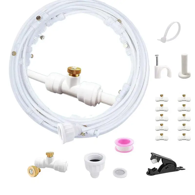 Spray Cooling System Kit Outdoor Misting Cooling Misters Brass Adapter Low Pressure Cooling System For Garden Greenhouse