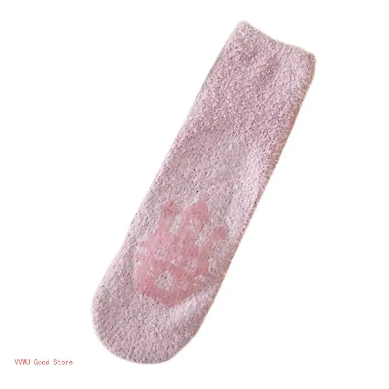 Chaussette pelucheuse pour femmes, pantoufles moelleuses, chaussettes confortables, chaussettes sommeil chaudes en peluche