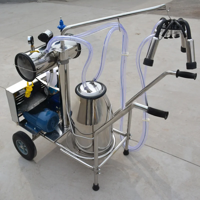 new design milking machine for cows vacuum dairy farm milker collection pump portable stainless steel without plasticizers