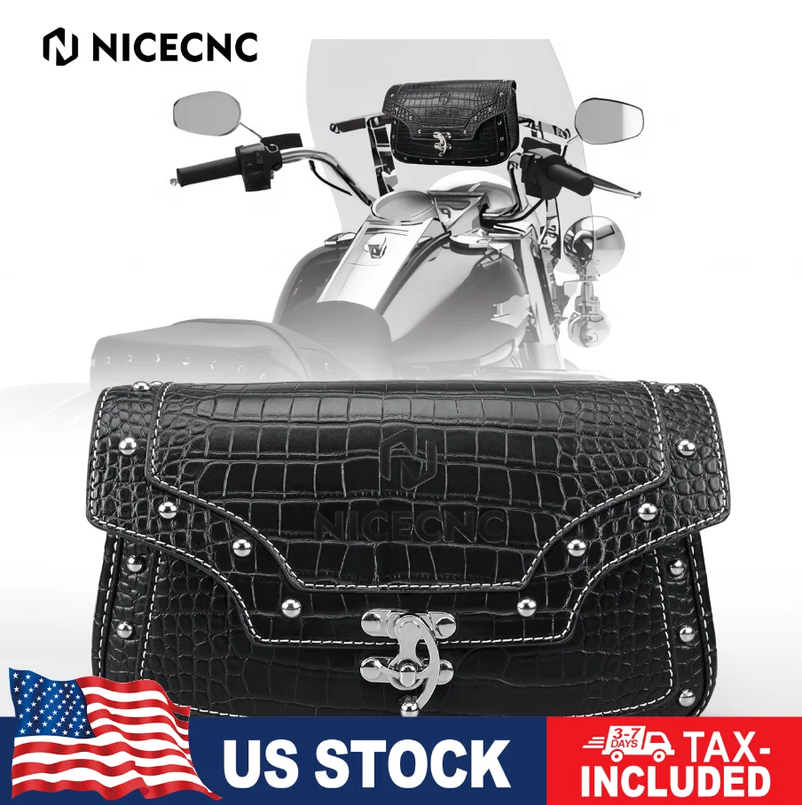NICECNC Motorcycle Windshield Bag for Harley Davidson Softail 2020-2024 Waterproof Motorbike Front Fork Saddlebag Moto Saddlebag