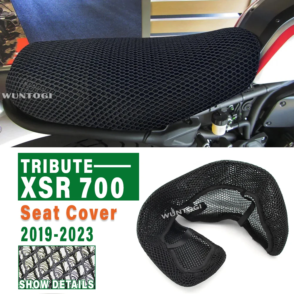 XSR700 Motorcycle Accessories New Seat Cover for Yamaha Tribute XSR 700 2019-2023 3D Honeycomb Insulated Mesh  Nylon Seat Cover