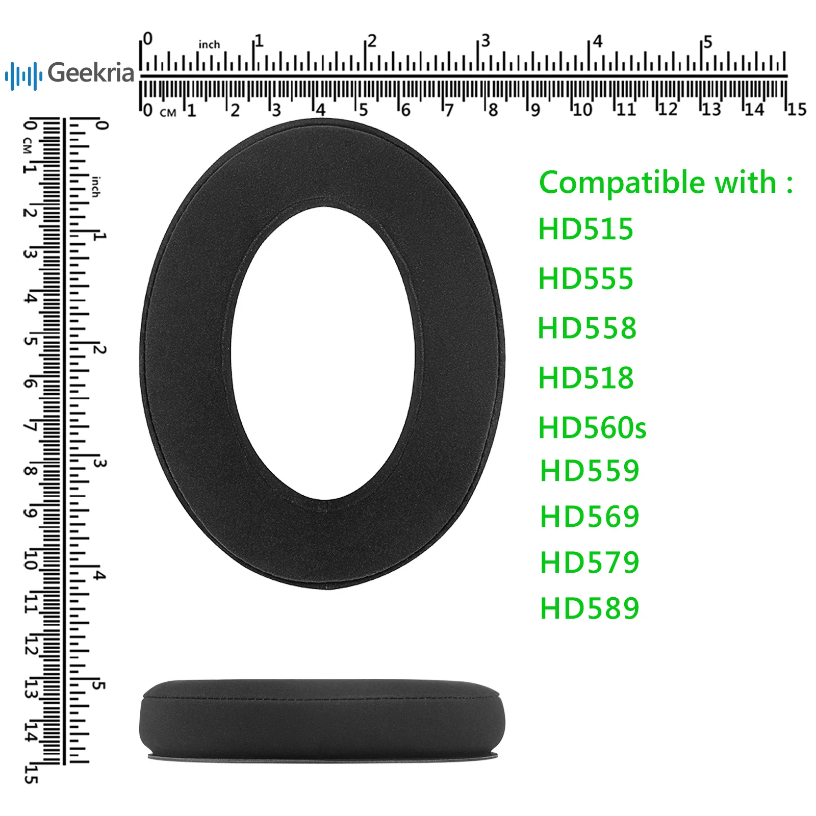 وسادات أذن بديلة من القماش المطلي المريح من Geekria لـ Sennheiser HD515، HD555، HD518، HD560s، HD558، HD559، HD569، HD579