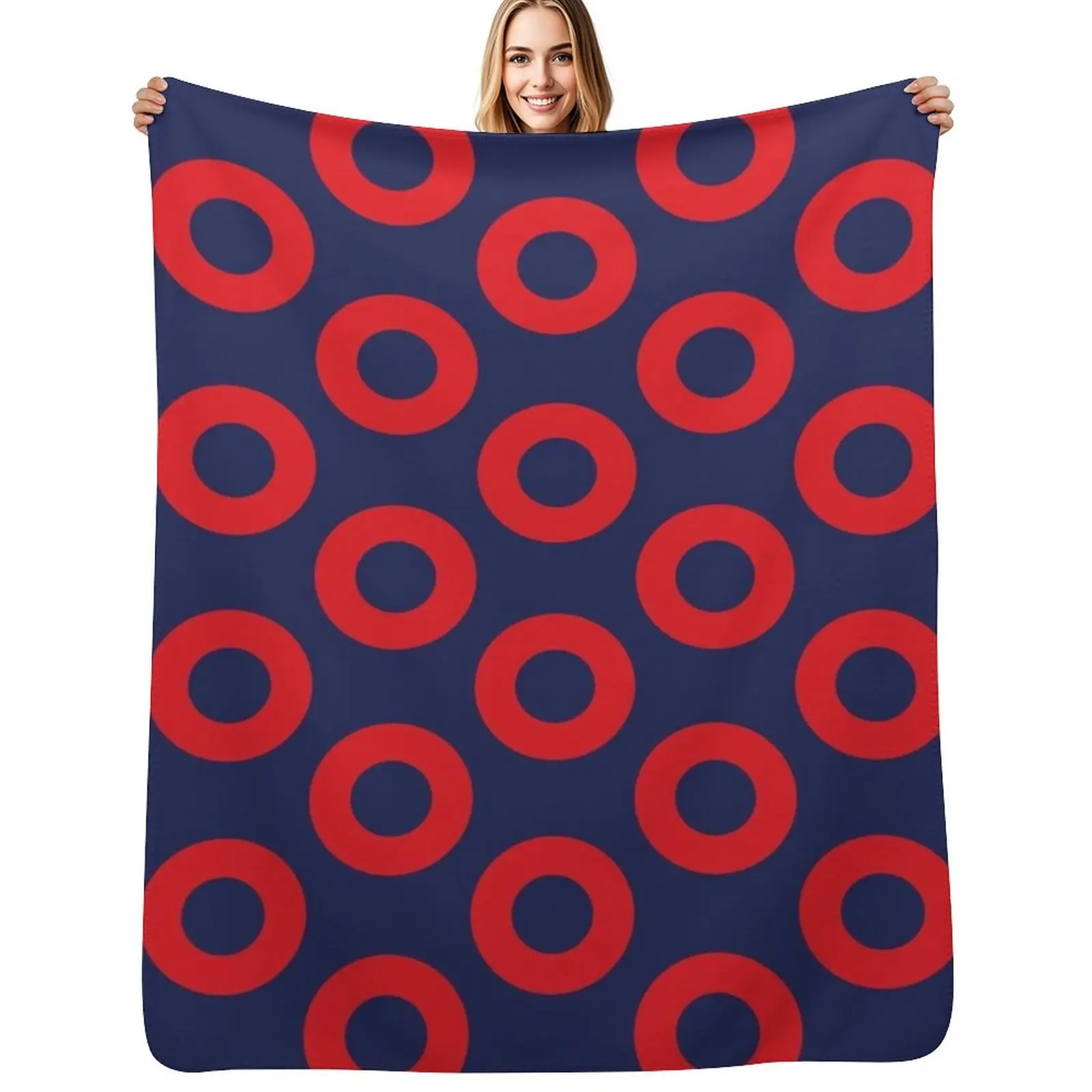 Плед Fishman Doughnut Phish Pattern от Custeez, винтажный, роскошный, декоративный, для дивана, детский плед