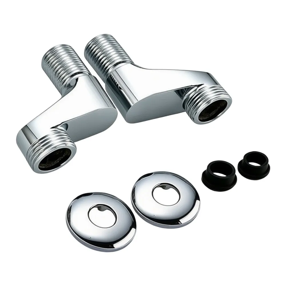 Clawfoot Tub Faucet Adapter 2pcs 3/8 Inch for Mixing Valve Connection with Adjustable S Shaped Arms and Brushed Nickel Look