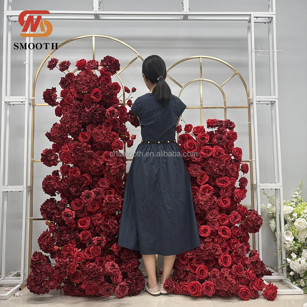SMOOTH Red Artificial Arrangement Rose Aisle Runner Enchanting Wedding Row Decor Valentine's Day Wedding Centerpiece