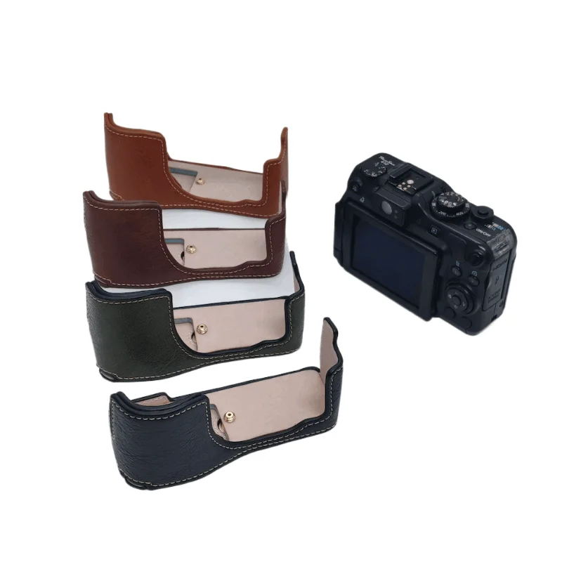 G12 Camera Bag PU Leather Half Body Case For Canon Powershot G11 G12 Bottom Cover