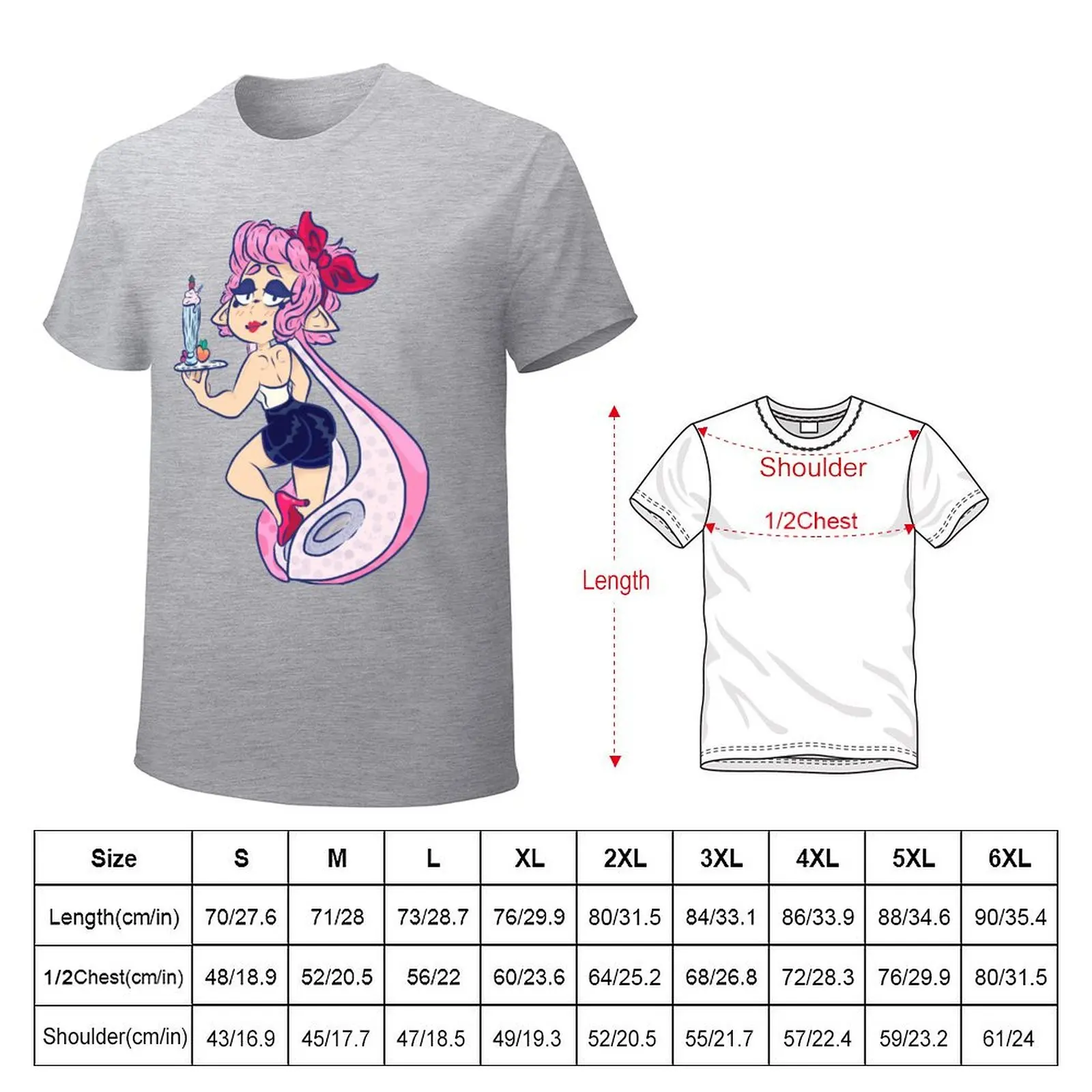 Woomy Waitress T-shirt anime new edition cute clothes tees t shirt men