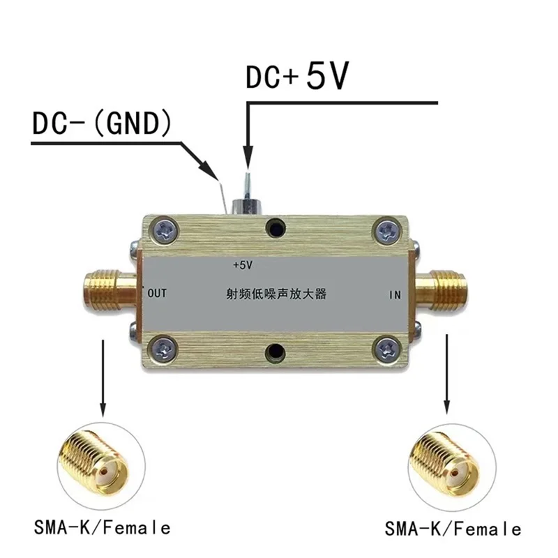 【Buy Now】Wideband RF Low Noise Amplifier Module For 50M-4Ghz Radio Frequency 90Ma Low Power Consumption Featuring SMA Female Con