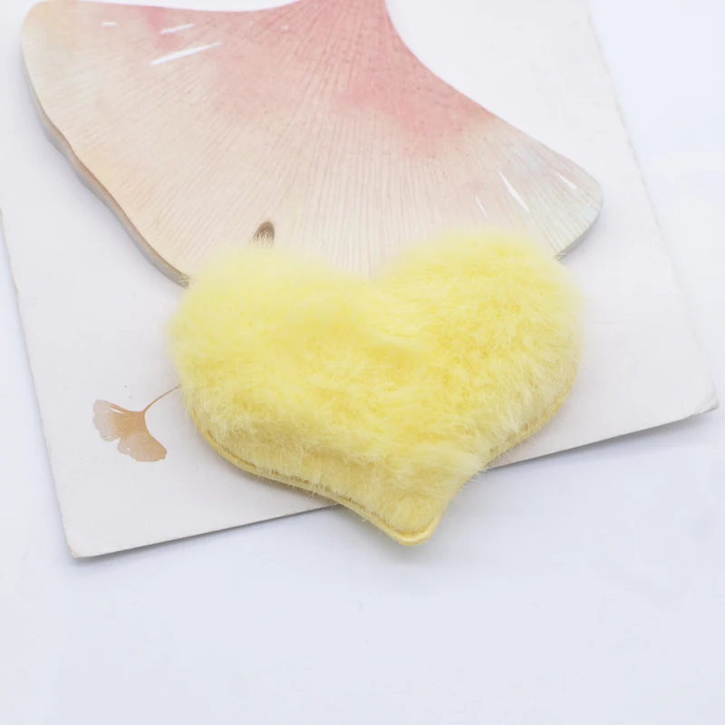 12Pcs 55*40mm Soft Plush Furry Heart Applique for DIY Headdress Hair Clip Bow Decor Accessories Clothes Hat Shoes Sewing Patches