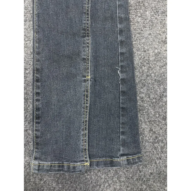 

2025 New Blue Jeans for Women in Summer: Small, Versatile, High Waist, Slimming, Floor Draping, Split, Micro flared Pants