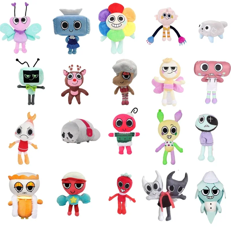 25-35cm Dandy's World Plush Cute Dandy World Scrap Stuffed Horror Game Goob Pebble Plushie Soft Pillow Doll Children Gifts Doll