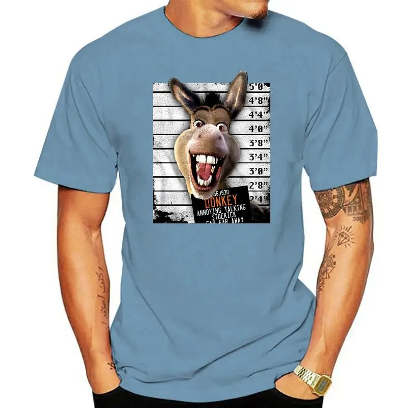 Shrek Kids Movie Smiling Donkey Mugshot Annoying Talking Sidekick Adult T Shirt Wholesale Tee Shirt