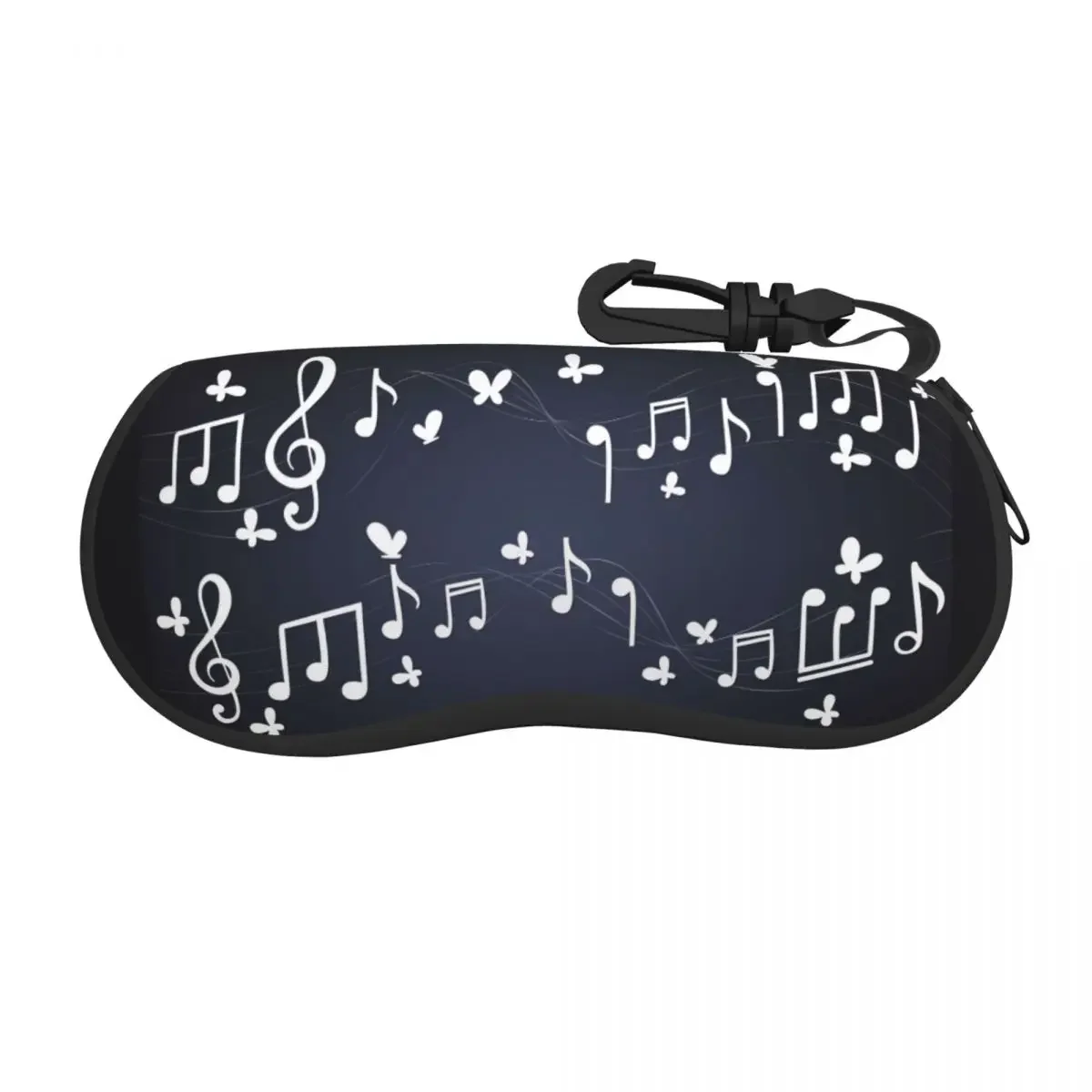 Portable Eyewear Case Cover Pentagrams With Musical Note Butterfly Sunglasses Glasses Box With Lanyard Zipper Eyeglass Protector