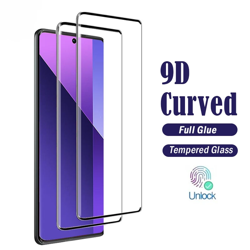 

9D Curved Tempered Glass For Redmi Note 13 14 Pro Plus Screen Protectors For Xiaomi Civi 2 3 4 Pro Mi 14 Civi Full Glue Glass