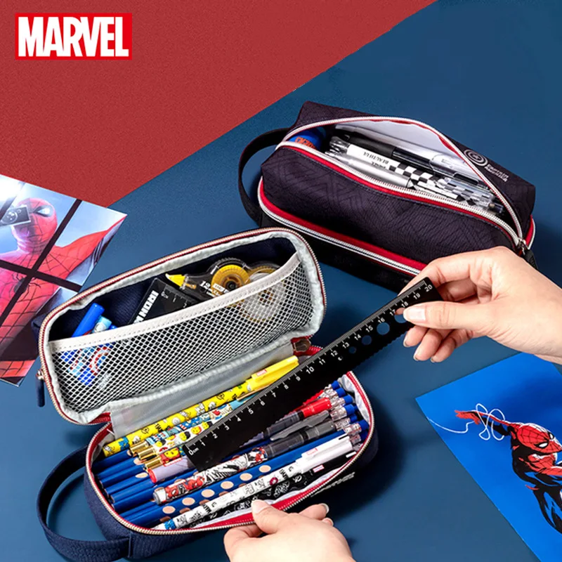 

Простая сумка для карандашей Marvel, многофункциональная сумка для канцелярских принадлежностей большой вместимости для мальчиков-школьников, сумка для хранения школьных принадлежностей