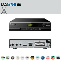 HD6800 DVB T2 DVB-C HEVC 265 цифровой ТВ-тюнер DVB-T2 H.265 ресивер для спутникового телевидения EPG ТВ-приставка Youtube LAN Scart