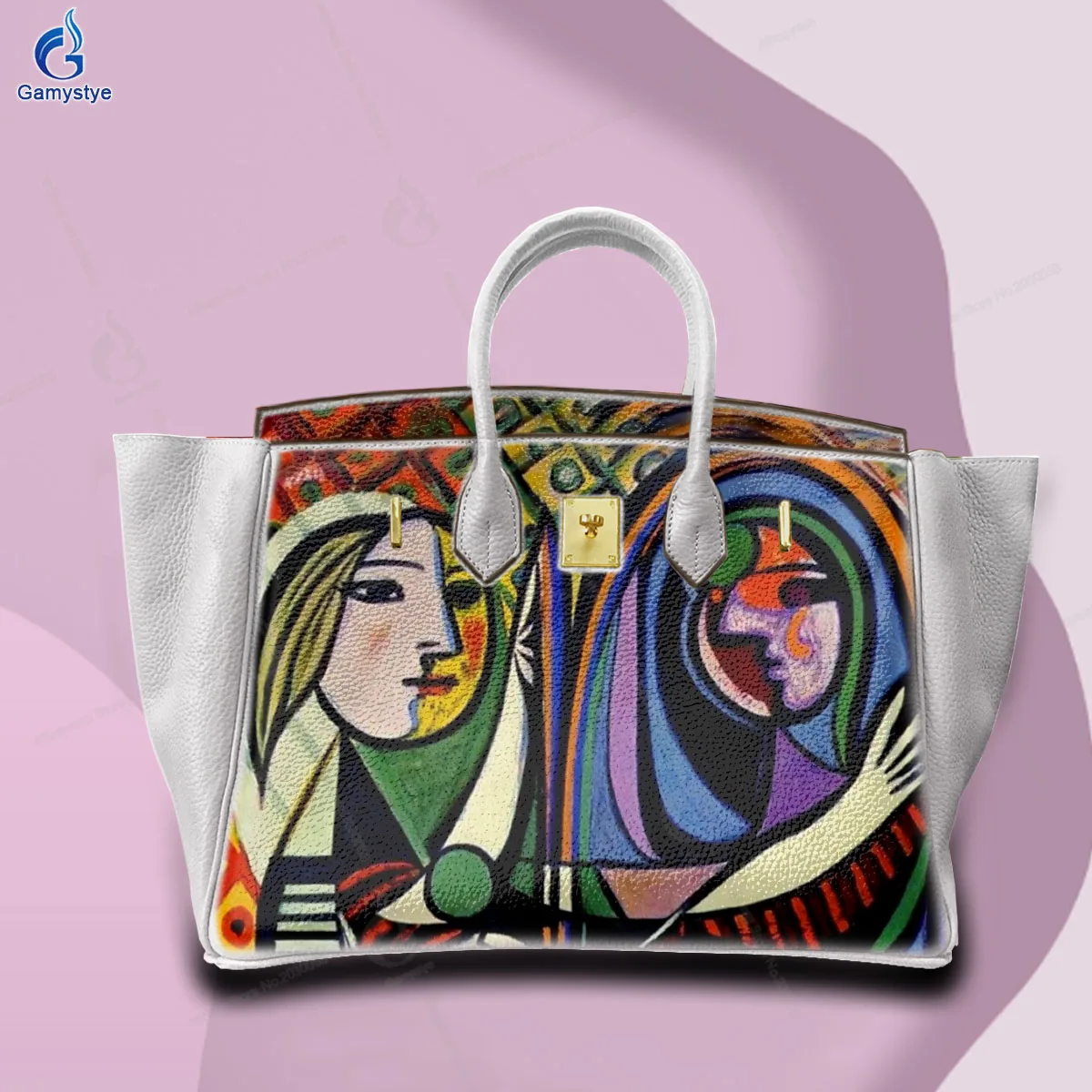 

Women Bags Top-Handle Bags Cross Body Bags Bolsas Marcas Line art of a woman's portrait Soft Cow Leather Personal customization