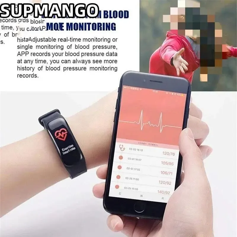 C1 P Smart Watch Men Women Bluetooth Step Counting Sports Bracelet Fitness Tracker Heart Rate Blood Pressure Sleep