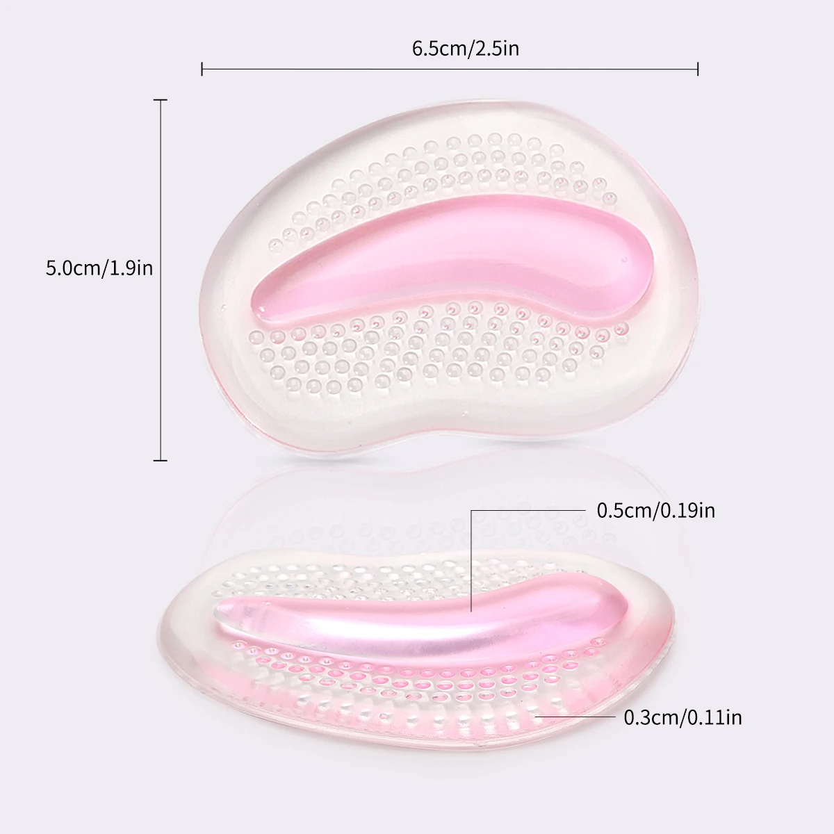 Silikon-Vorfußpolster für Damen-Sandalen, rutschfestes Polster, schmerzlinderndes, verdicktes Halb-Yard-Polster, Einlegesohle für High Heels, Vorfußpolster – Detail 5