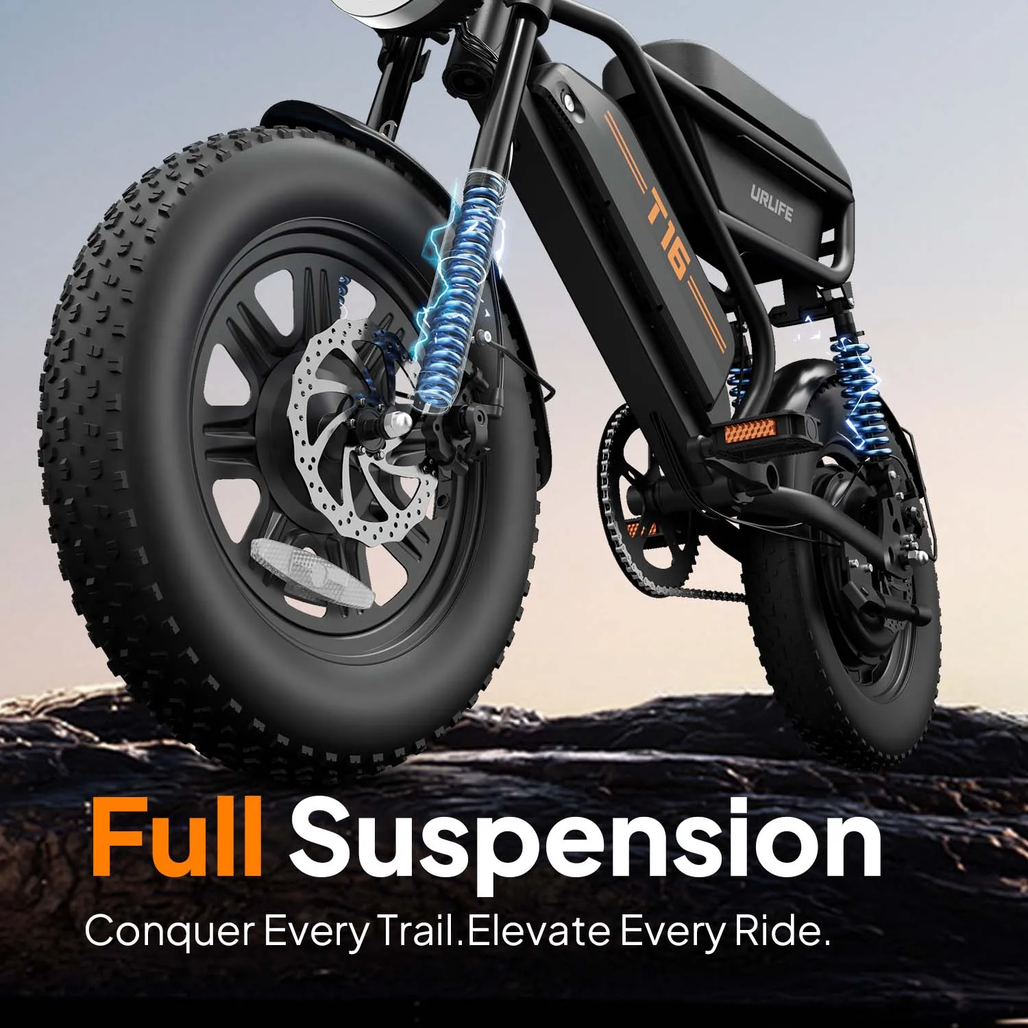 URLIFE T16 Die bevorzugte Wahl für Pendler Elektrofahrrad 48V13AH Akku Unisex-Stil 16*3 Zoll Fat Tire