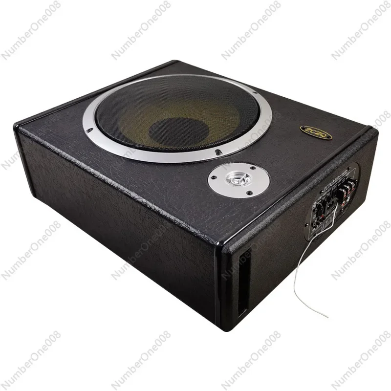 Eight inch slim high-end car mounted subwoofer 12V24V220V remote control card Bluetooth car audio system