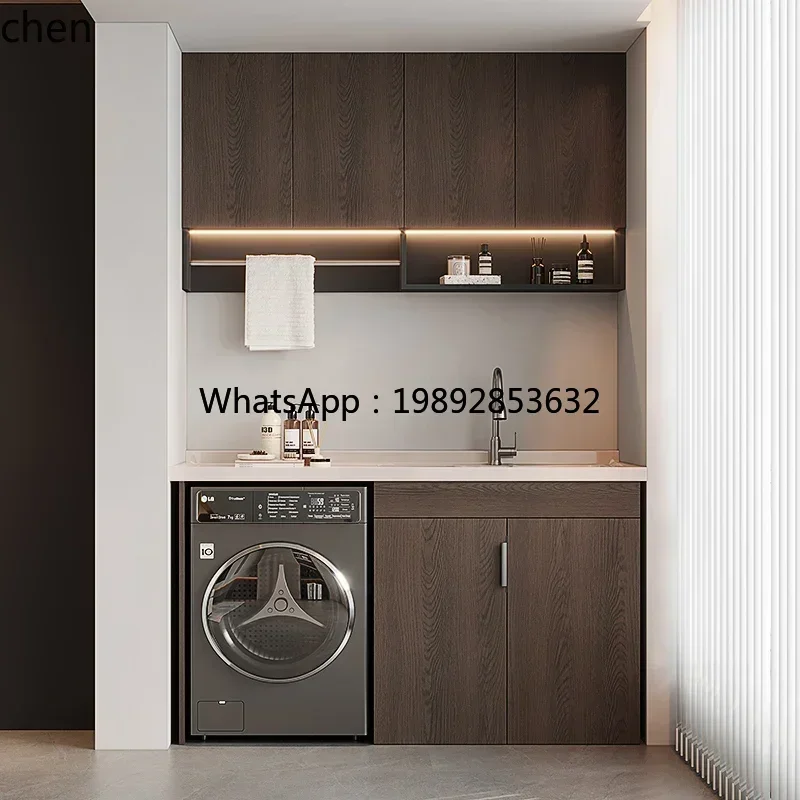 

HH balcony washing machine cabinet integrated pool with washbasin drum washing machine significant other cabinet