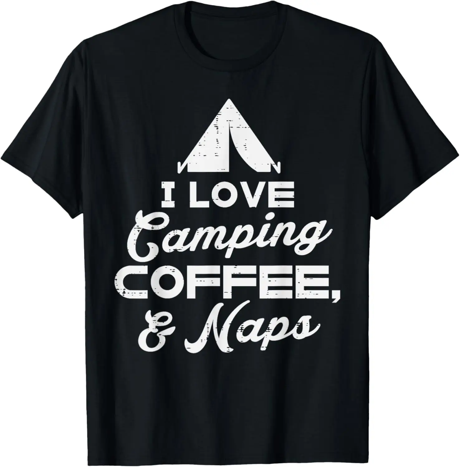Nueva camiseta-I Love Camping Coffee Naps divertida camiseta de Camper con cabeza de olla para hombres y mujeres