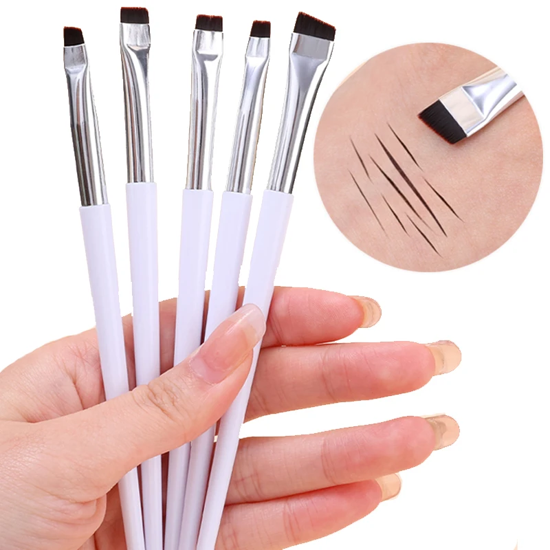 Abgewinkelt Dünne Make-Up Pinsel Klinge Augenbraue Pinsel Flach Feinen Eyeliner Pinsel Contouring Stirn Professionelle Schönheit Gesichts Make-Up-Tool