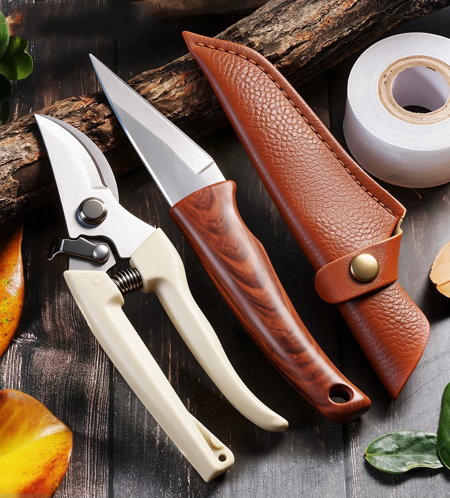 Grafting Knife Grafting Garden Tools Grafting Pruning Knife Professional Garden Fruit Tree Grafting Cutter Wooden Handle Knife