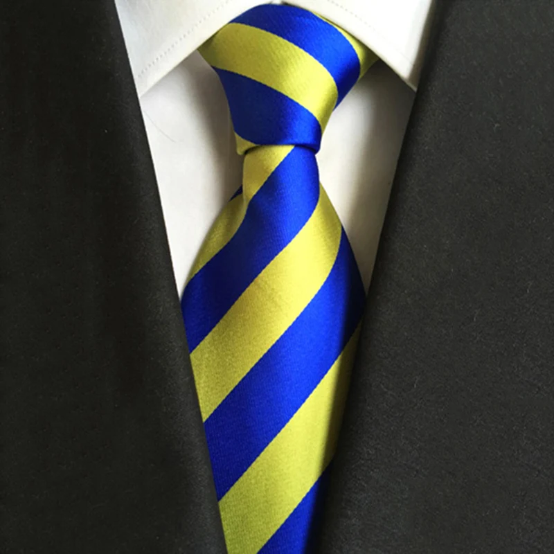 

Novelty Yellow Blue Wide Stripe Men's Tie Fashionable Men's Accessories Tie For Man Casual Party Jacquard Woven Tie Work Gifts