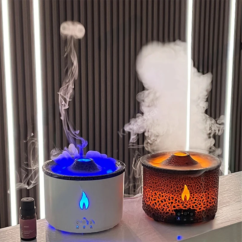 

New NEW 2024 For Volcanic Flame Oil Diffuser Jellyfish Smoke Ring Air Humidifier Ultrasonic Atomizing Sprayer As Christmas Gift