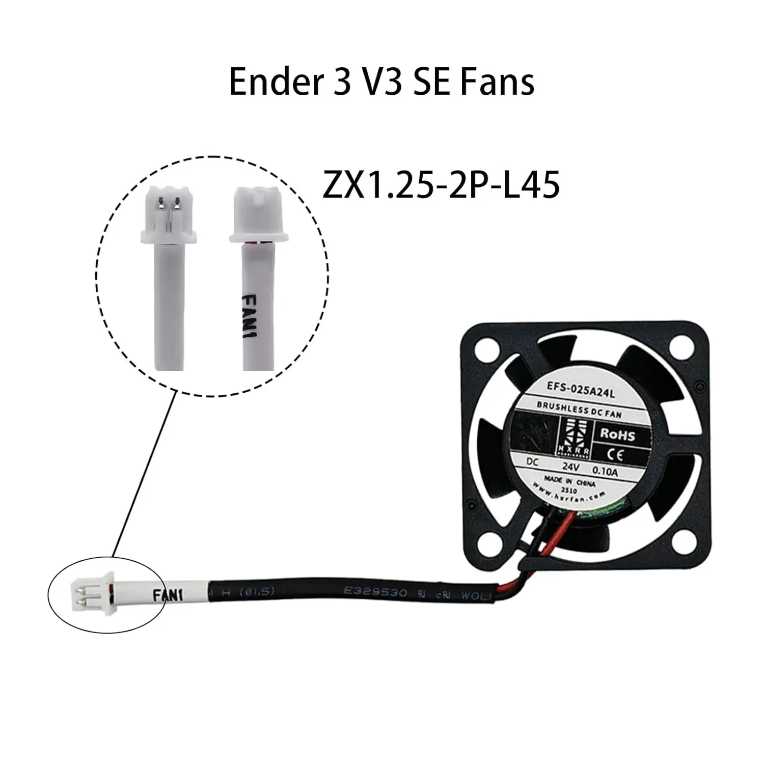 Creality Official Ender 3 V3 SE Fans, 4010 Blower Fan DC 24V 2510 Axial Cooling Fan for Ender3 V3 SE/Ender3 V3 KE 3D Printer par