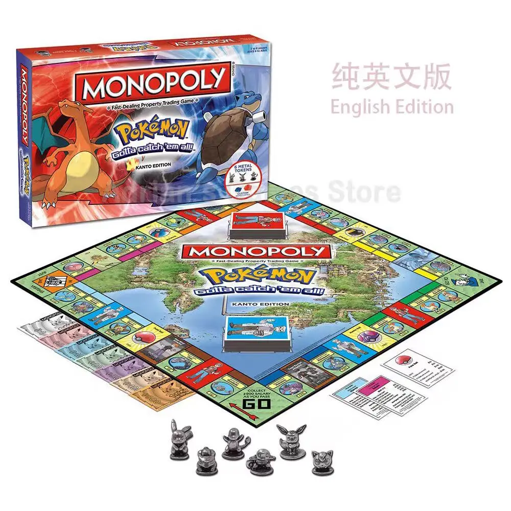 Pet Pok é mon City Urban Edition Monopoly Johto Edition English Edition Children\'s Board Game