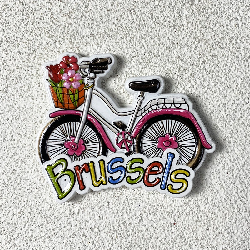 Брюссель, Бельгия Сувениры Коллекция предметов домашнего декора Искусство и ремесла Подарки Велосипедные 3D стерео магниты на холодильник
