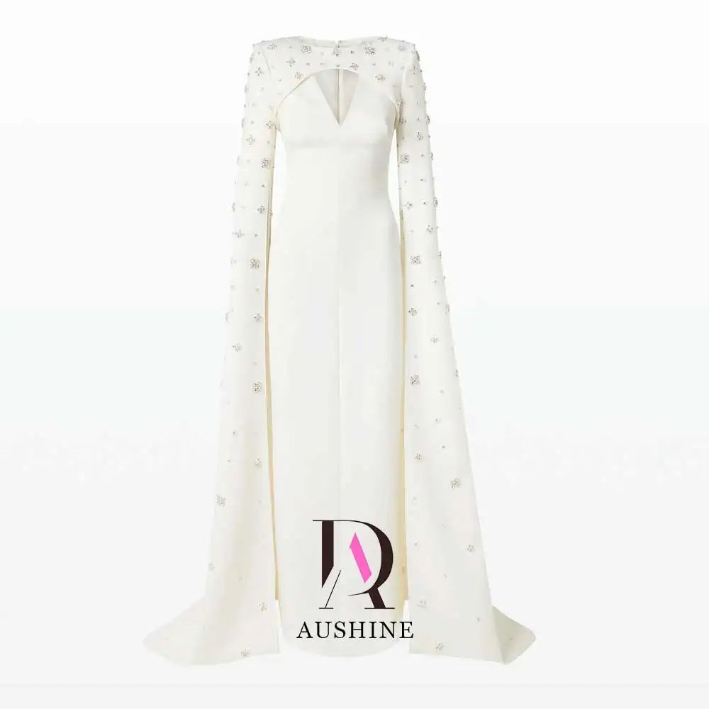 Aushine Dress Luxury Birthday Evening Dress Floor Length Full Sleeves Summer Elegant Wedding Party Gowns For Women Arab 2024Fu