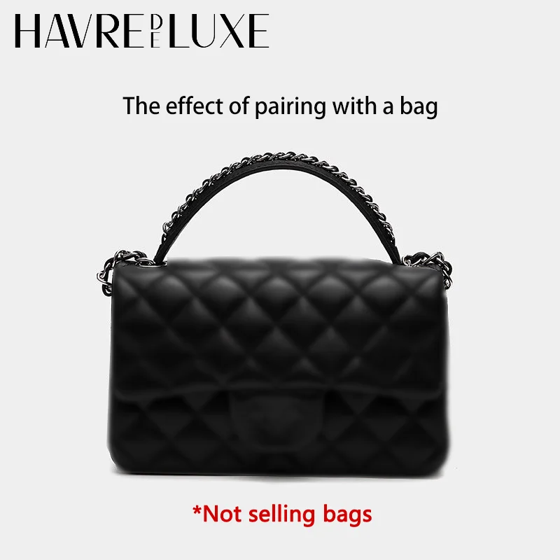 Genuine Cowhide Top Handle Strap Replacement Handbag Short Handle For Classic Flap CF Bag DIY Modification Accessories
