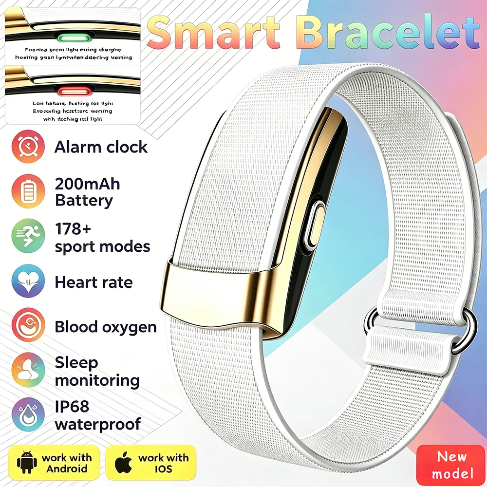 

New Ultra-Light Fitness Tracker 178+ Sport Smart Bracelet IP68 Waterproof Alarm Clock Health Heart Rate HRV Smartwatch Pedometer
