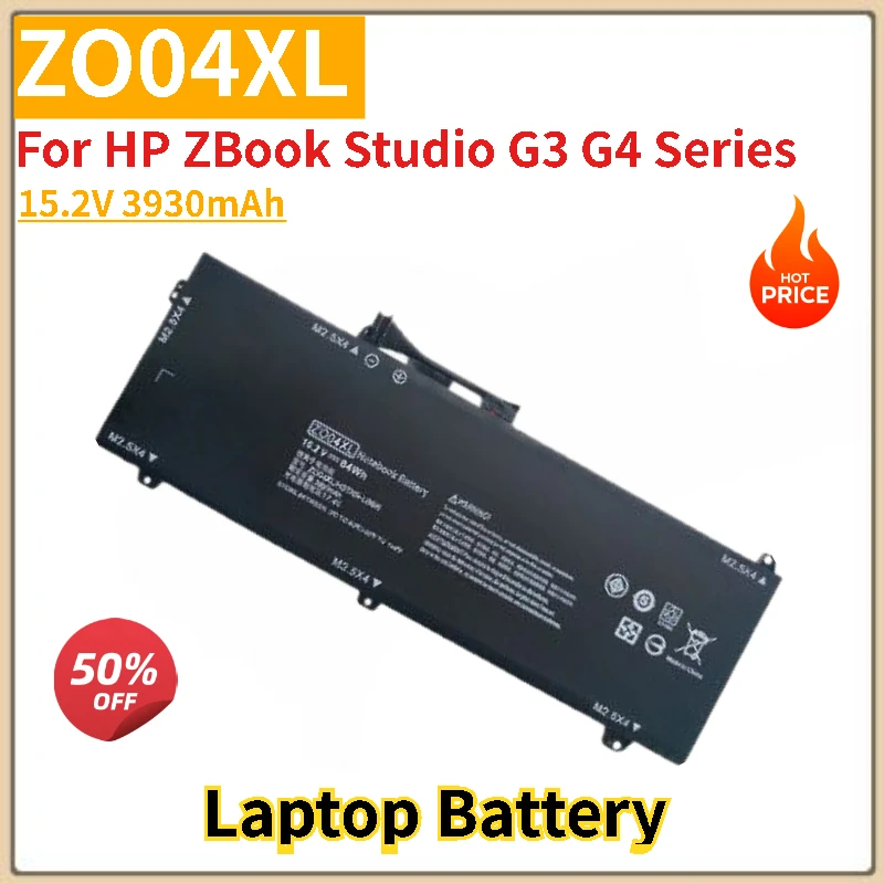 

100% новый аккумулятор для ноутбука ZO04XL 15,2 В 3930 мАч для HP HSN-C02C Zbook Studio G3 G4 серии HSTNN-LB6W HSN-C02CC Высокое качество