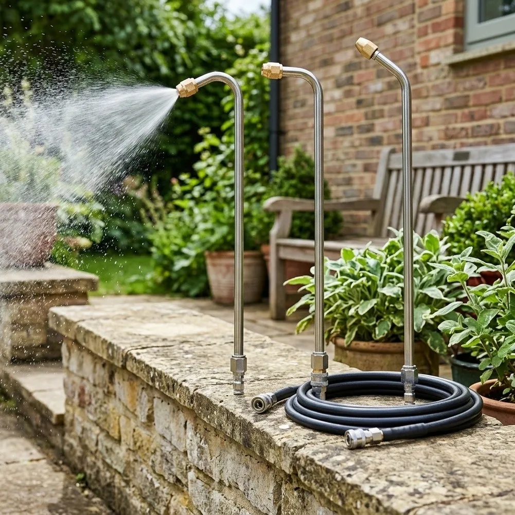 Stainless Steel Pressure Washer Nozzle Set 30deg 90deg U Bend for High Pressure Cleaning of Surfaces and Gutters