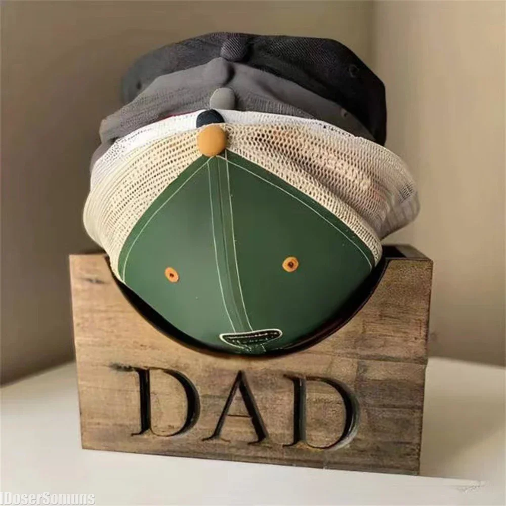 

Wooden Hat Organizer Baseball Hat Holder Stand Holder Hat Display for Dad Grandpa Bedroom Father's Day Gift Caps Organizer