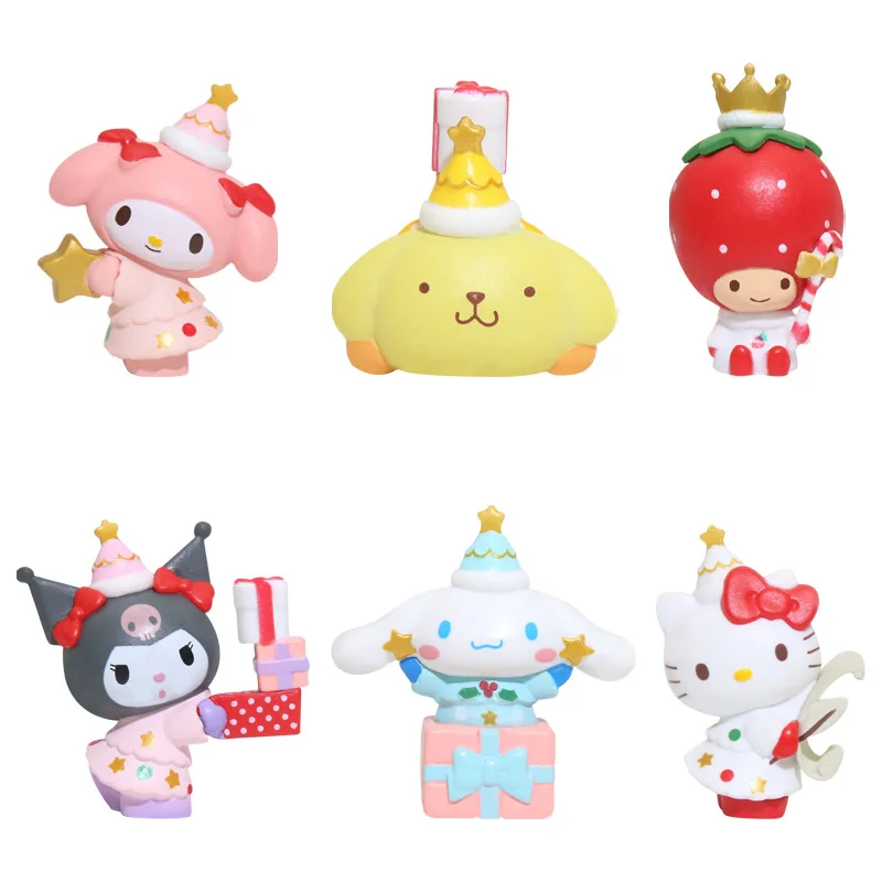 Neue Hallo Kitty Sanrio Weihnachten Anime Figur niedlichen Kuromi Cinna moroll Cartoon Action figuren Tisch dekoration Kinder Geschenke