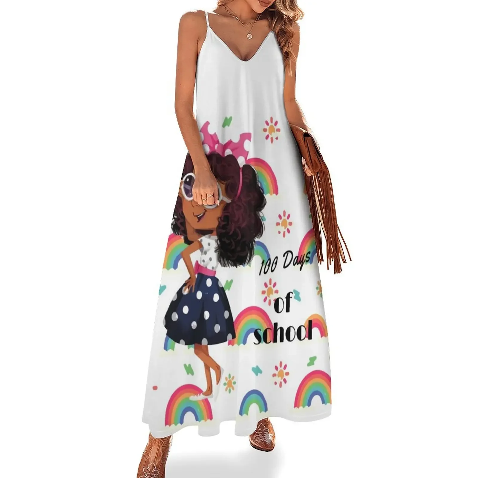 

Adorable 100 Days of School Girls Dress - Perfect for the 100th Day of School Outfit Sleeveless Dress evening dress women