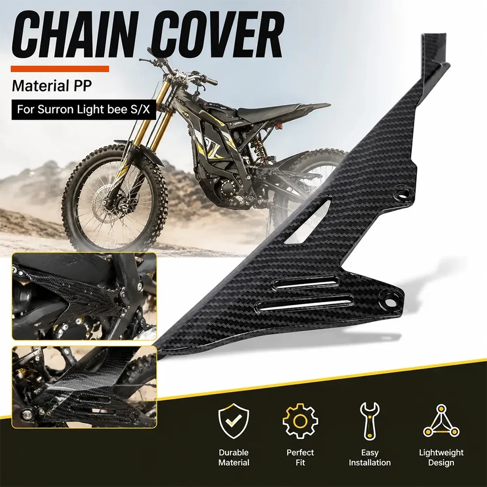Image of Motorrad-Kettenschutzabdeckung PP für Surron Light Bee X S Carbonfaser-Muster Elektro-Dirt-Pit-Bike E-Bikes