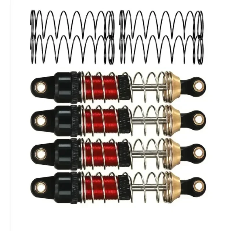 4 PCS RC Amortecedor Amortecedores dianteiros e traseiros de alumínio para Trxs 1/18 4WD TRX4M Peças de atualização
