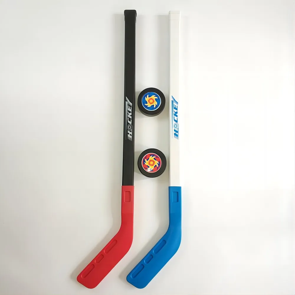 Kids Street Plastic Set, Mini 2Hockey Sticks, 2Puck Sports, Ice Hockey Training, Juniors Toys, Indoor and Outdoor Gift