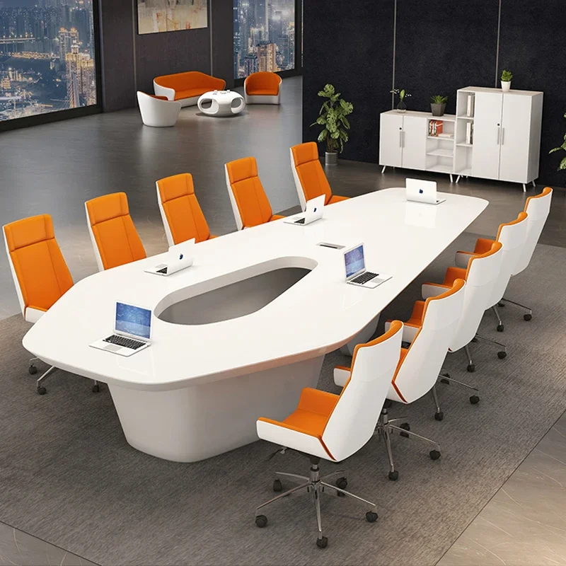 

Hot Sale Modern Luxury High Glossy Circle Office Furniture Meeting Room Boardroom Conference Table