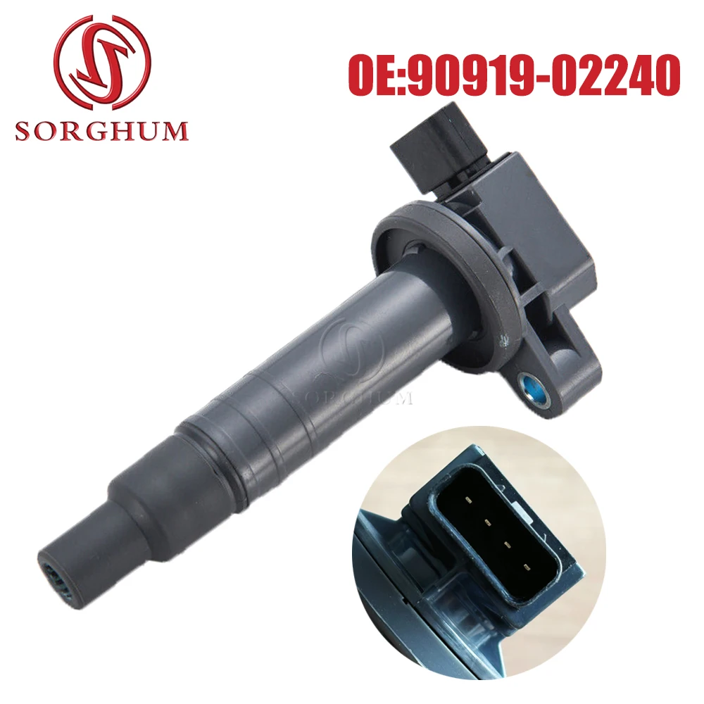 SORGHUM UF316 Ignition Coil 9091902240 For Toyota Yaris Prius Echo Scion 1.3L 1.5L 2.4L 9091902265 0986AG0502 Direct Replacement